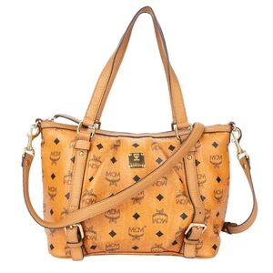 MCM cognac 2way Leather should/crossbody Bag with strap